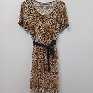 Cheetah Print Dress with solid black belt